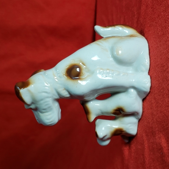 Vintage Ceramic Wire Fox Terrier and Pups Dog Figurine - Picture 3 of 16